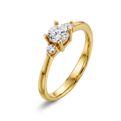 EC - Ring i gult gull 14k med diamanter 0,60 ct