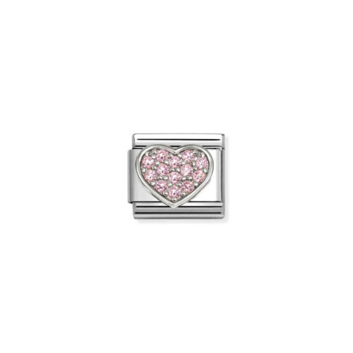 Nomination – Composable™ Classic SYMBOLS steel, Cz and 925 sterling silver RICH PINK Heart