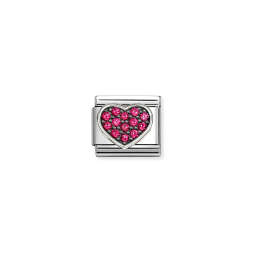 Nomination – Composable™ Classic SYMBOLS steel, Cz and 925 sterling silver RICH RED Heart
