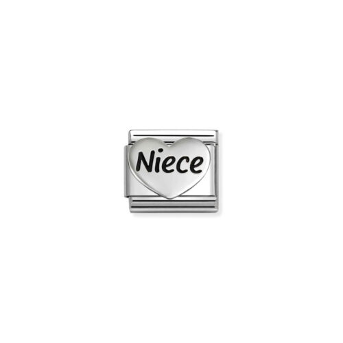 Nomination – Composable™ Classic OXIDIZED SYMBOLS in steel and 925 sterling sterling silver Niece Heart new