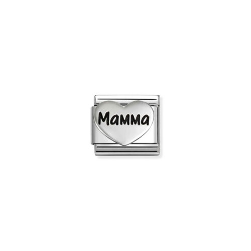 Nomination – Composable™ Classic OXIDIZED SYMBOLS in steel and 925 sterling sterling silver Mamma Heart new