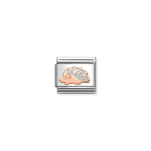 Nomination – Composable™ Classic GLITTER SYMBOLS stainless steel, enamel and 9k gold SILVER Hedgehog