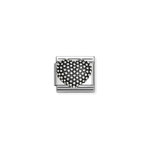 Nomination – Composable™ Classic OXIDIZED SYMBOLS in steel and 925 sterling sterling silver Ballpoint Heart new