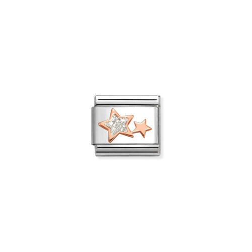 Nomination – Composable™ Classic GLITTER SYMBOLS stainless steel, enamel and 9k gold SILVER Stars