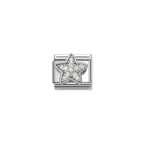 Nomination – Composable™ Classic SYMBOLS steel, Cz and 925 sterling silver RICH WHITE Star