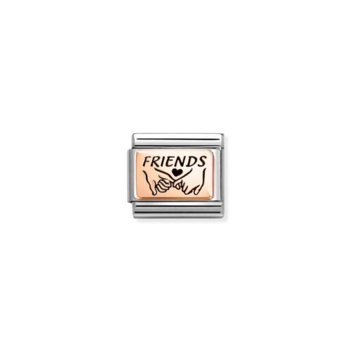 Nomination – Composable™ Classic PLATES (IC) steel and 9k rose gold Friends Hands
