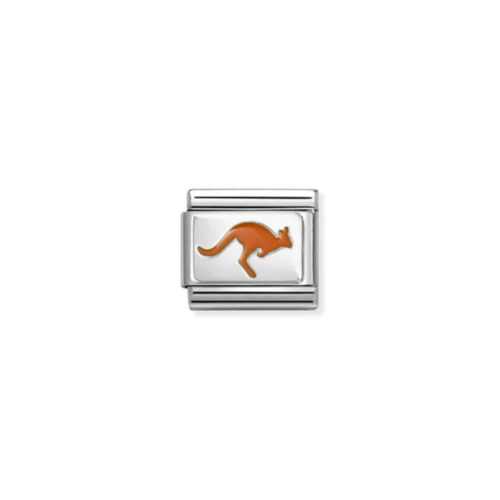 Nomination – Composable™ Classic PLATES SYMBOLS in stainless steel, 925 sterling silver and enamel Kangaroo