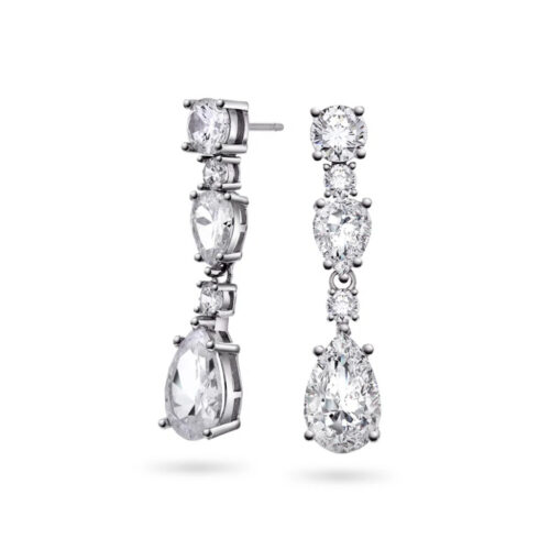 Sandra Lyng x Pan Jewelry - Diva drop ørepynt i 925 øslv med stener