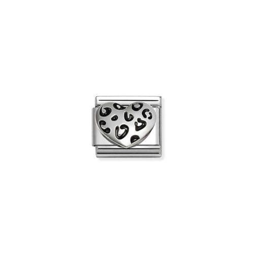 Nomination – Composable™ Classic SYMBOLS in stainless steel, enamel and 925 sterling silver Leopard Heart