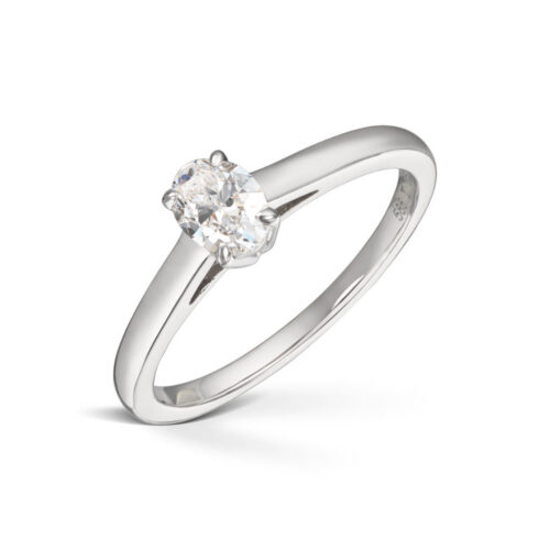Diamonds by Frisenberg -Diamantring i hvitt gull og oval diamant 0,50 ct.