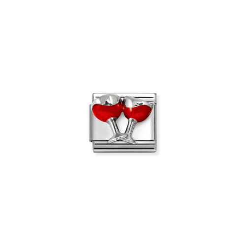 Nomination – Composable™ Classic SYMBOLS in stainless steel, enamel and 925 sterling silver RED Wine Glasses