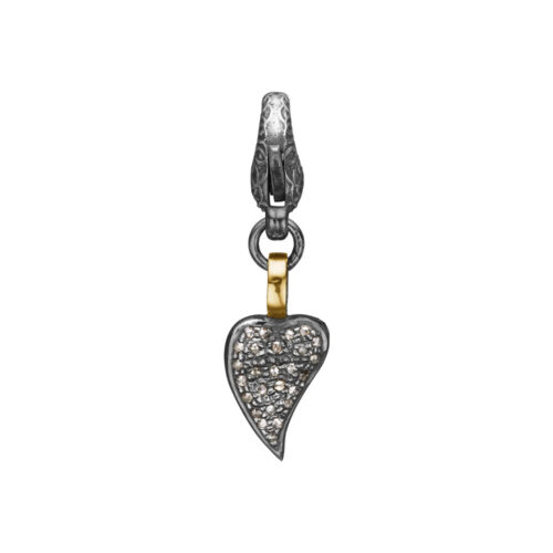 By Birdie - Borean Heart Pavé Charm i 925 sølv med diamanter