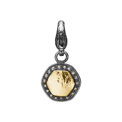 By Birdie - Freja Coin Small Charm i 925 oksidert sølv