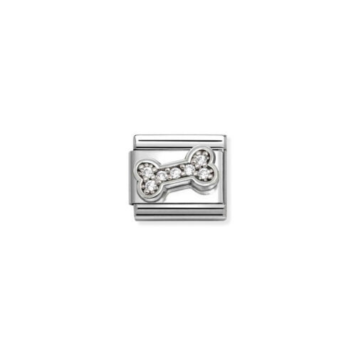 Nomination – Composable™ SYMBOLS steel , Cubic zirconia and 925 sterling silver WHITE Bone