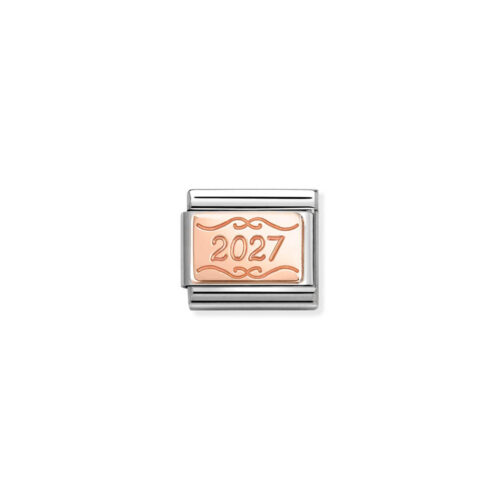 Nomination – Composable™ Classic PLATES in stainless steel with 9k rose gold CUSTOM 2027 Plate
