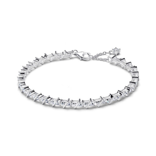 Pandora - Glittrende triangel tennisarmbånd i sølv med zirkonia