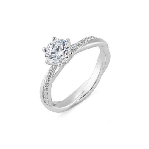 Saint Maurice - 6 prong diamantring i 14 k hvitt gull 1,0 ct