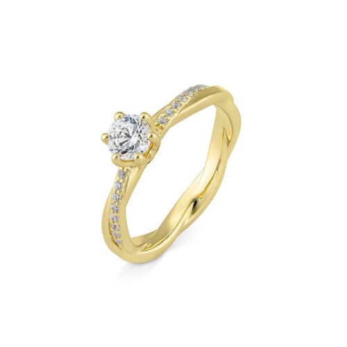 Saint Maurice - 6 prong diamantring i 14 k gult gull 0,5 ct