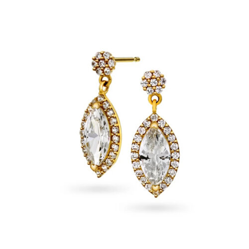 Pan Jewelry - Ørepynt i gult gull med zirkonia