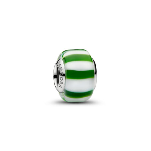 Pandora - Grønn peppermynte Polkagris charm i Muranoglass