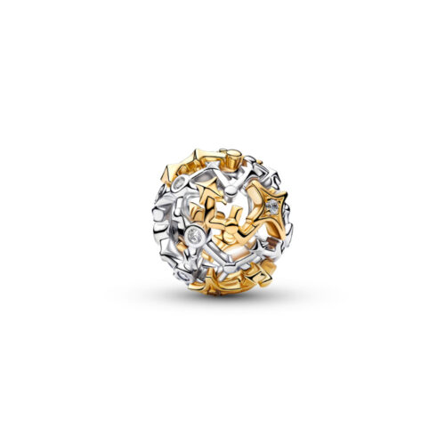 Pandora - Stjernebilde charm i sølv og 14k forgylling med zirkonia