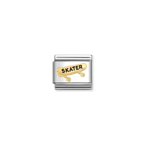 Nomination – Composable™ SYMBOLS steel, enamel and 18k gold Black Skateboard
