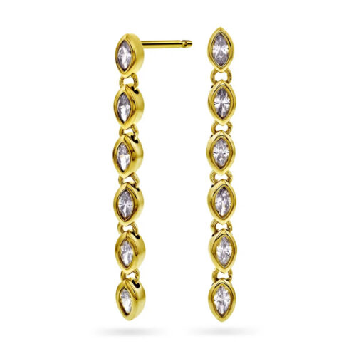 Pan Jewelry Classic - Ørepynt i forgylt 925 sølv med zirkonia