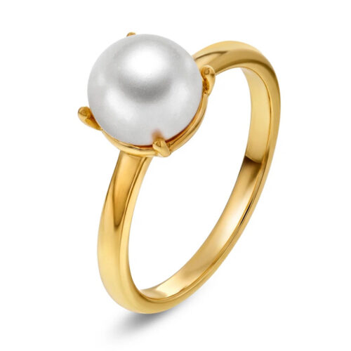 Pan Jewelry Classic - Grace ring i forgylt 925 sølv med ferskvannsperle