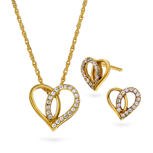 Pan Jewelry Classic - Smykkesett i forgylt 925 sølv med zirkonia