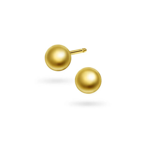 Pan Jewelry Classic - Ørepynt i forgylt 925 sølv, liten kule 4 mm