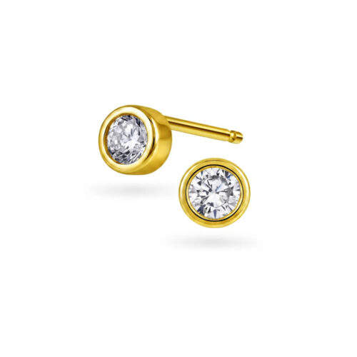 Pan Jewelry Classic - Ørepynt i fotgylt 925 sølv med zirkonia
