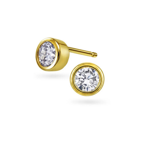 Pan Jewelry Classic - Ørepynt i forgylt 925 sølv med zirkonia