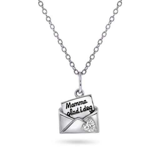Pan Jewelry Trend - Konvolutt smykke i 925 sølv med zirkonia hjerte