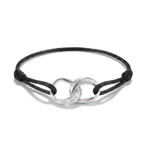 Thomas Sabo - Tekstilarmbånd i sort, Together, med sølv og zirkonia
