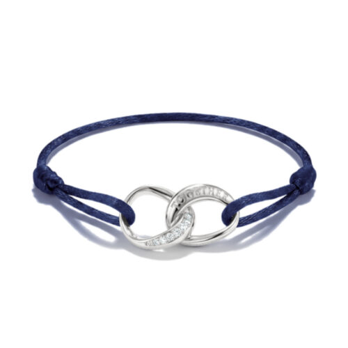 Thomas Sabo - Tekstilarmbånd i marineblått, Together, med sølv og zirkonia