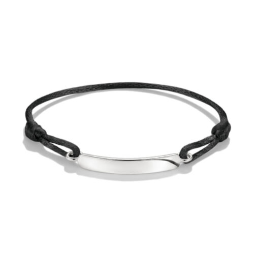 Thomas Sabo - Tekstilarmbånd sort med følvplate