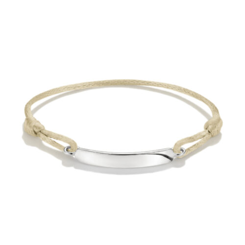 Thomas Sabo - Tekstilarmbånd beige med følvplate
