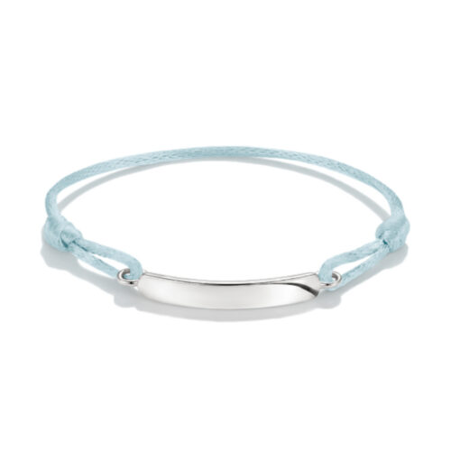 Thomas Sabo - Tekstilarmbånd lyseblå med følvplate