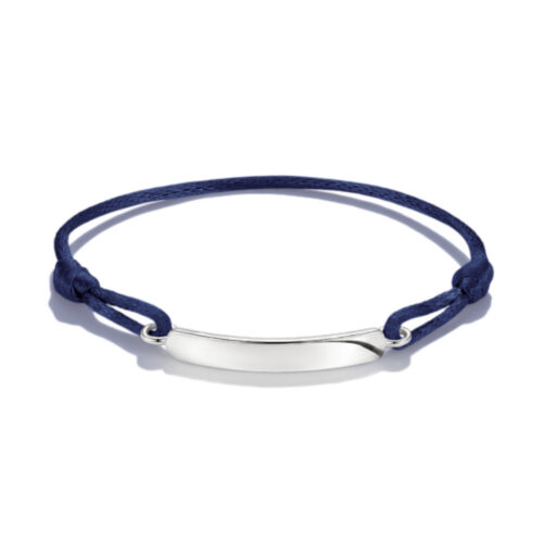 Thomas Sabo - Tekstilarmbånd mørkeblå med følvplate