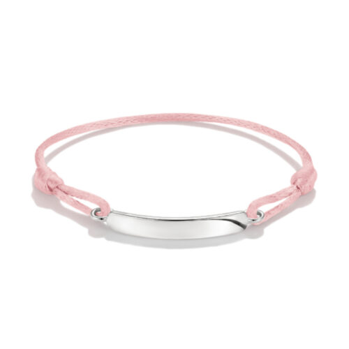 Thomas Sabo - Tekstilarmbånd lys rosa med følvplate