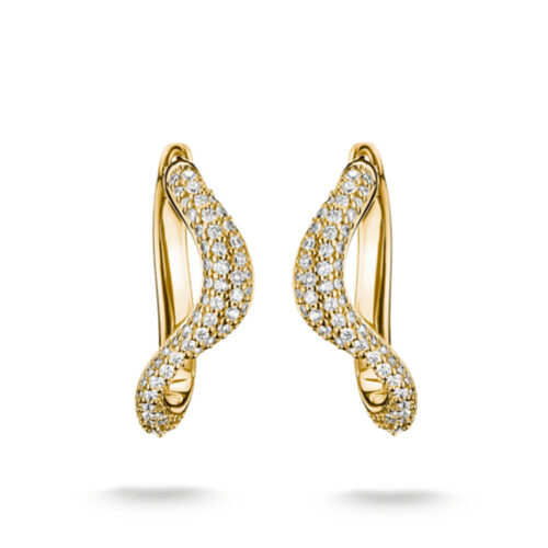 Thomas Sabo - Ørepynt Wave Hoop, gullforgylt med zirkonia