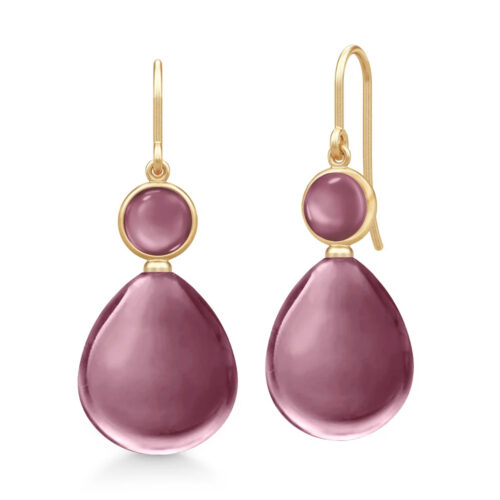Julie Sandlau - Prime drop ørepynt i 22k gullbelagt sølv - Rhodolite