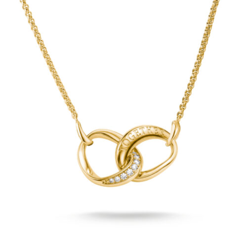 Thomas Sabo - Smykke med sammenflettede ringer i 18k gullforgylling og zirkonia