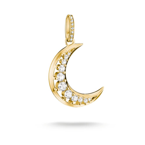 Thomas Sabo - Anheng, måne med 18k gullforgylling