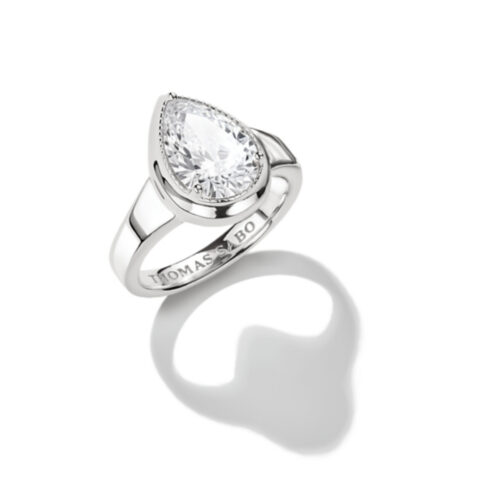 Thomas Sabo - Ring i sølv med dråpeformet zirkonia