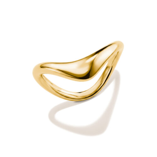 Thomas Sabo - Ring i gullforgylt med bølgeform