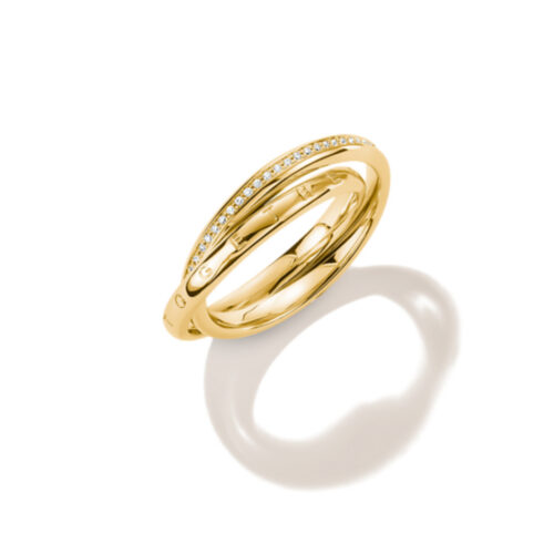 Thomas Sabo - Dobbel ring Together med 18k gullforgylling og zirkonia
