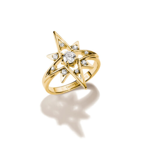 Thomas Sabo - Ring med 18k gullforgylling med zirkonia