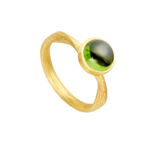 Dulong - Vega Pacific ring i 18k gult gull med grønn turmalin - Medium