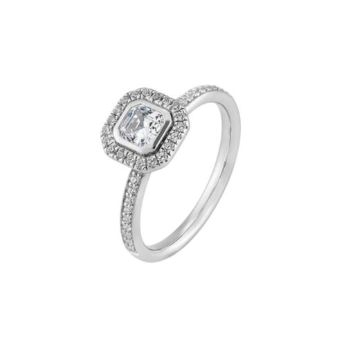 Saint Maurice - Asscher diamantring i hvitt gull 0,729 ct